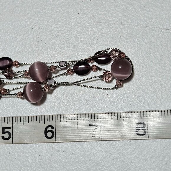 Lia Sophia Elegant Pink Beaded Multi Strand Necklace Statement Jewelry Women - Picture 7 of 7